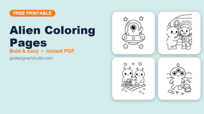 Alien coloring pages – free printable collection for kids