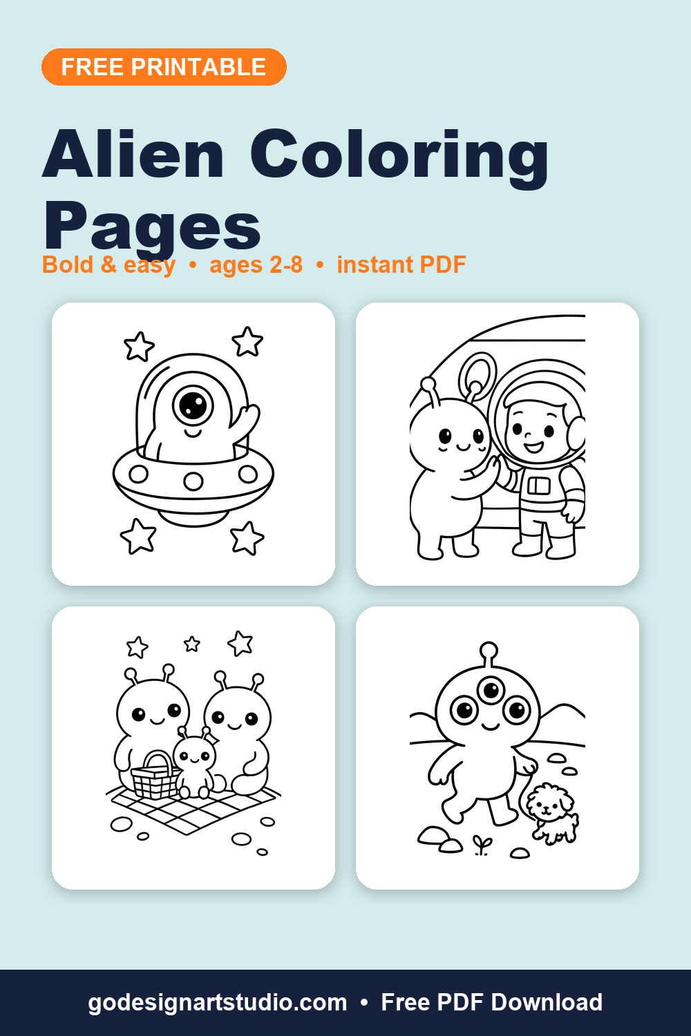 Free printable Alien coloring pages for kids