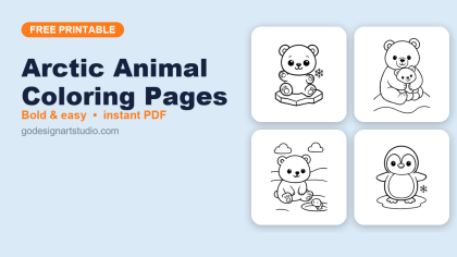 Arctic Animal coloring pages – free printable collection for kids