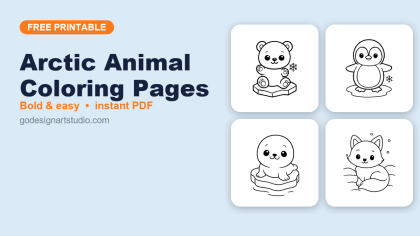 Arctic Animal coloring pages – free printable collection for kids