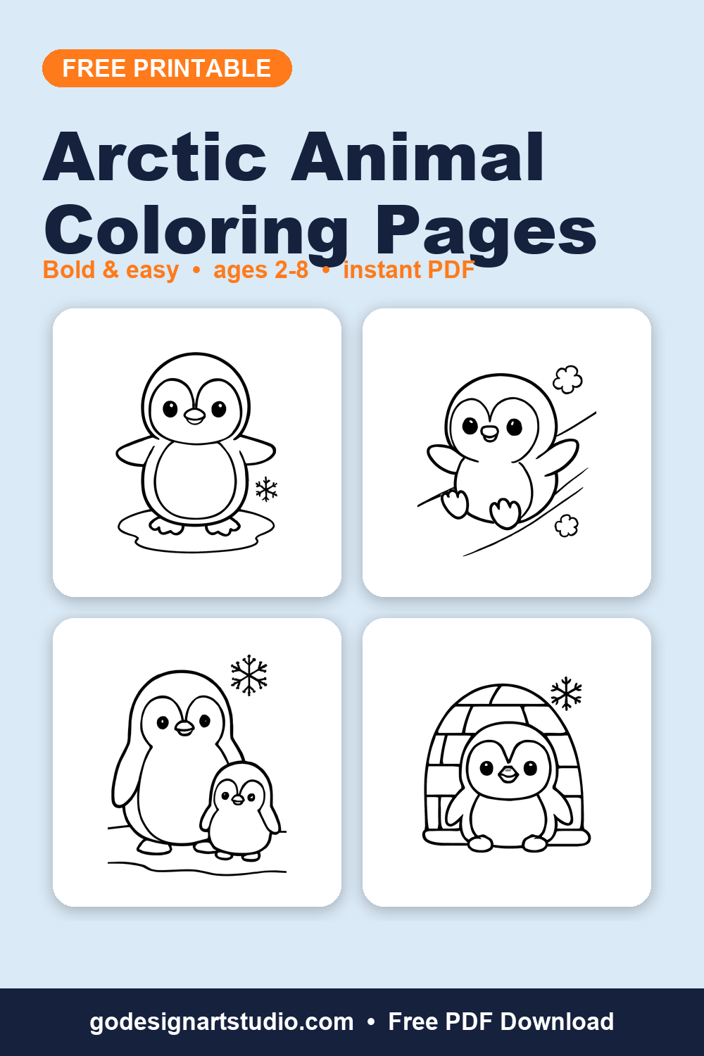 Free printable Arctic Animal coloring pages for kids