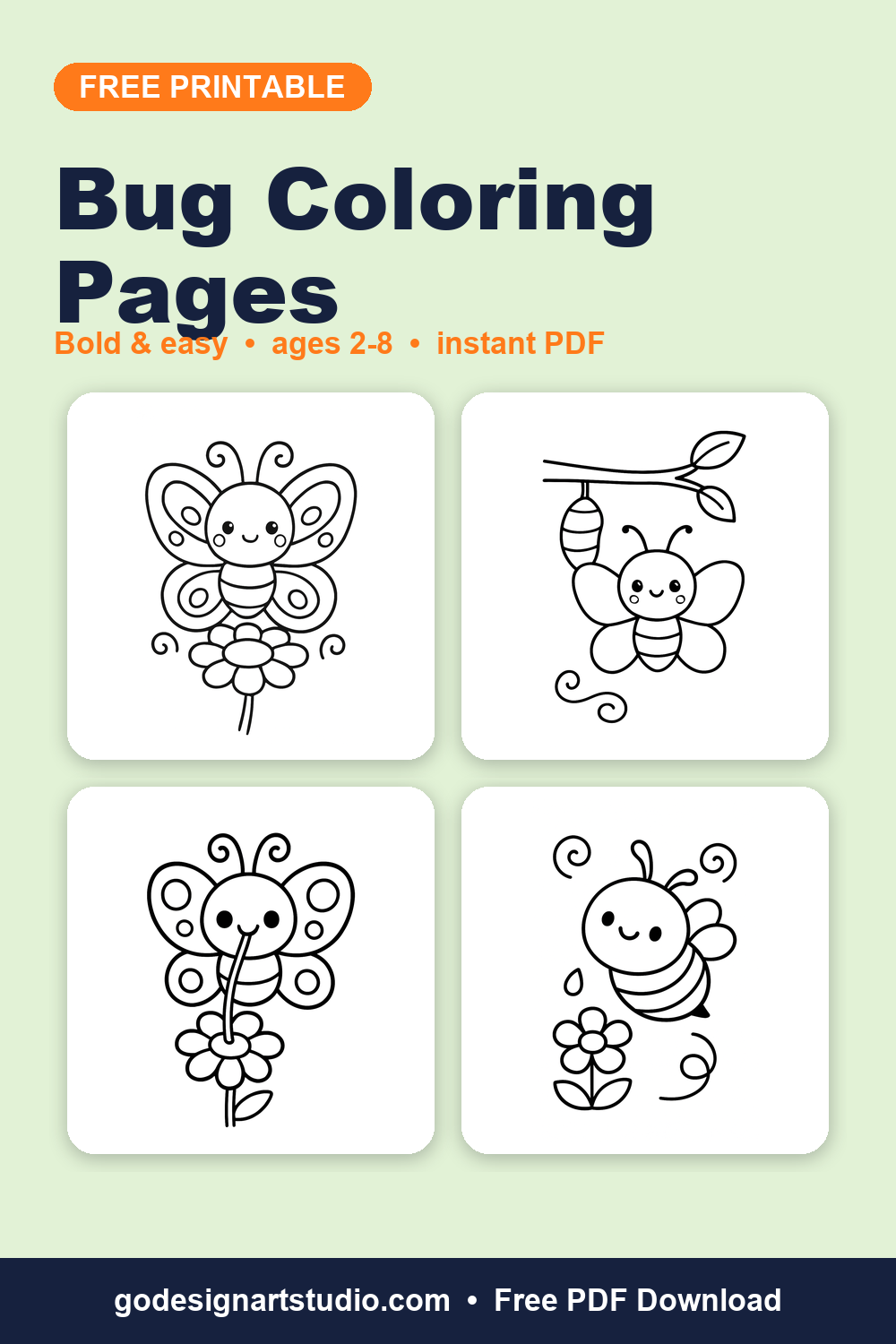 Free printable Bug coloring pages for kids