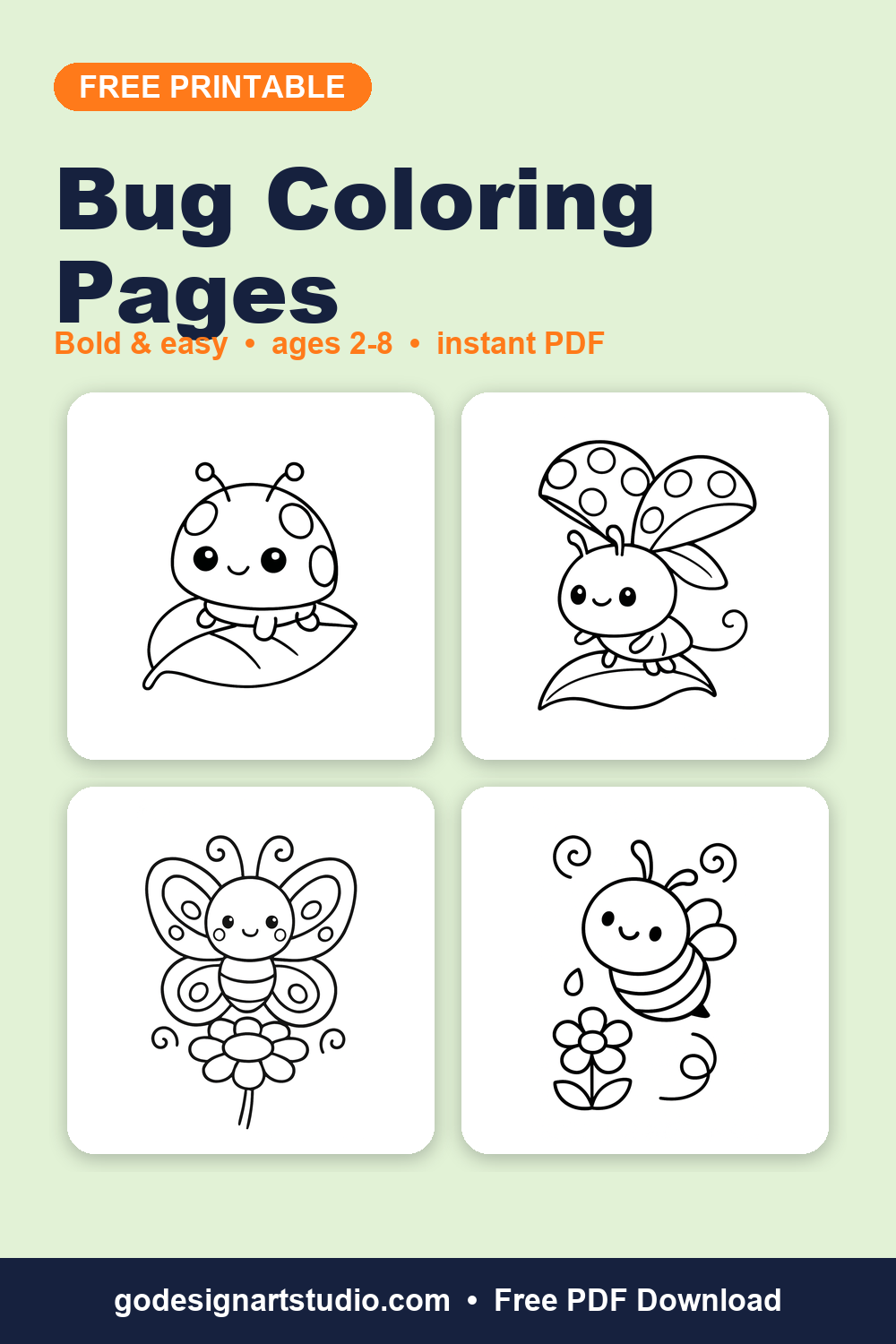 Free printable Bug coloring pages for kids