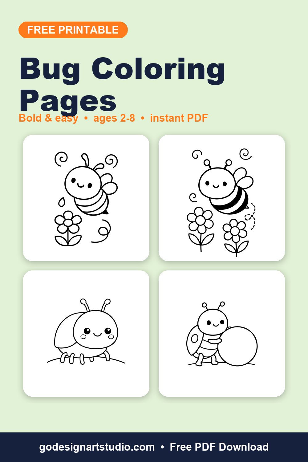 Free printable Bug coloring pages for kids