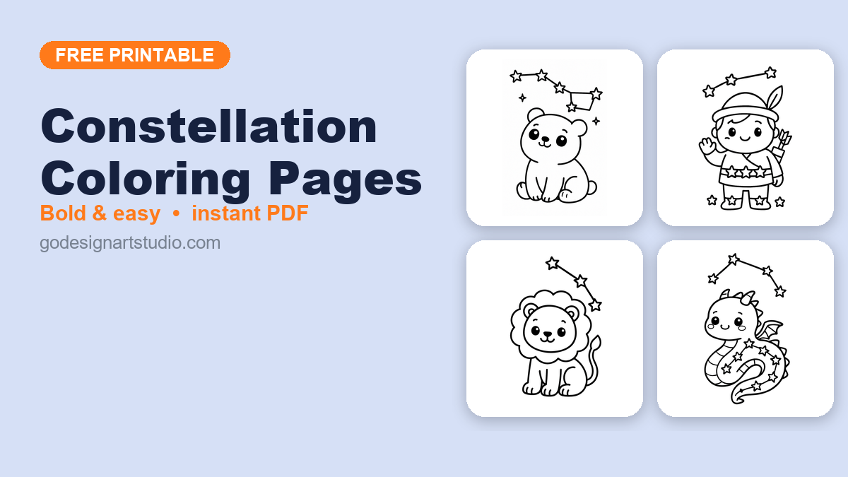 Constellation coloring pages â€“ free printable collection for kids