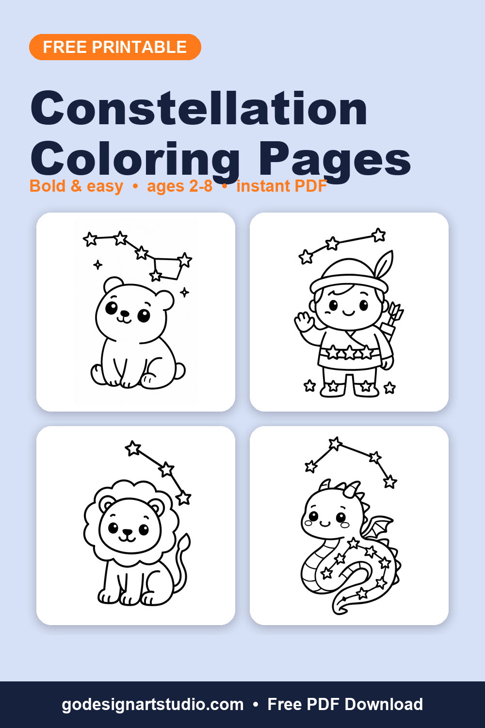 Free printable Constellation coloring pages for kids