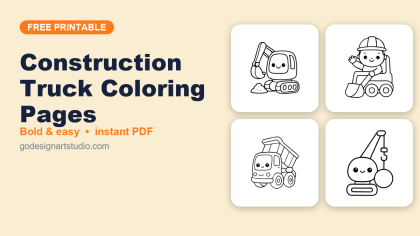 Construction Truck coloring pages – free printable collection for kids