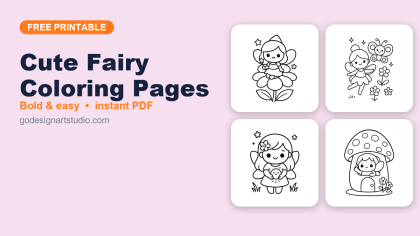 Cute Fairy coloring pages – free printable collection for kids