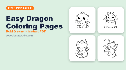 Easy Dragon coloring pages – free printable collection for kids