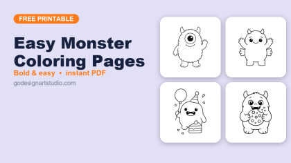 Easy Monster coloring pages – free printable collection for kids