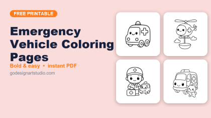 Emergency Vehicle coloring pages – free printable collection for kids