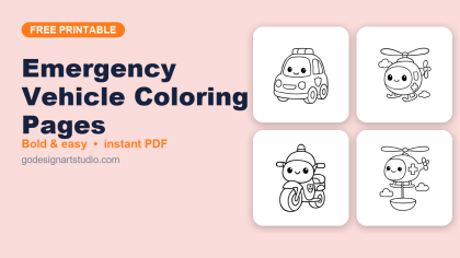 Emergency Vehicle coloring pages – free printable collection for kids