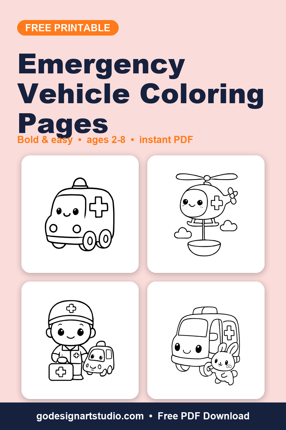 Free printable Emergency Vehicle coloring pages for kids
