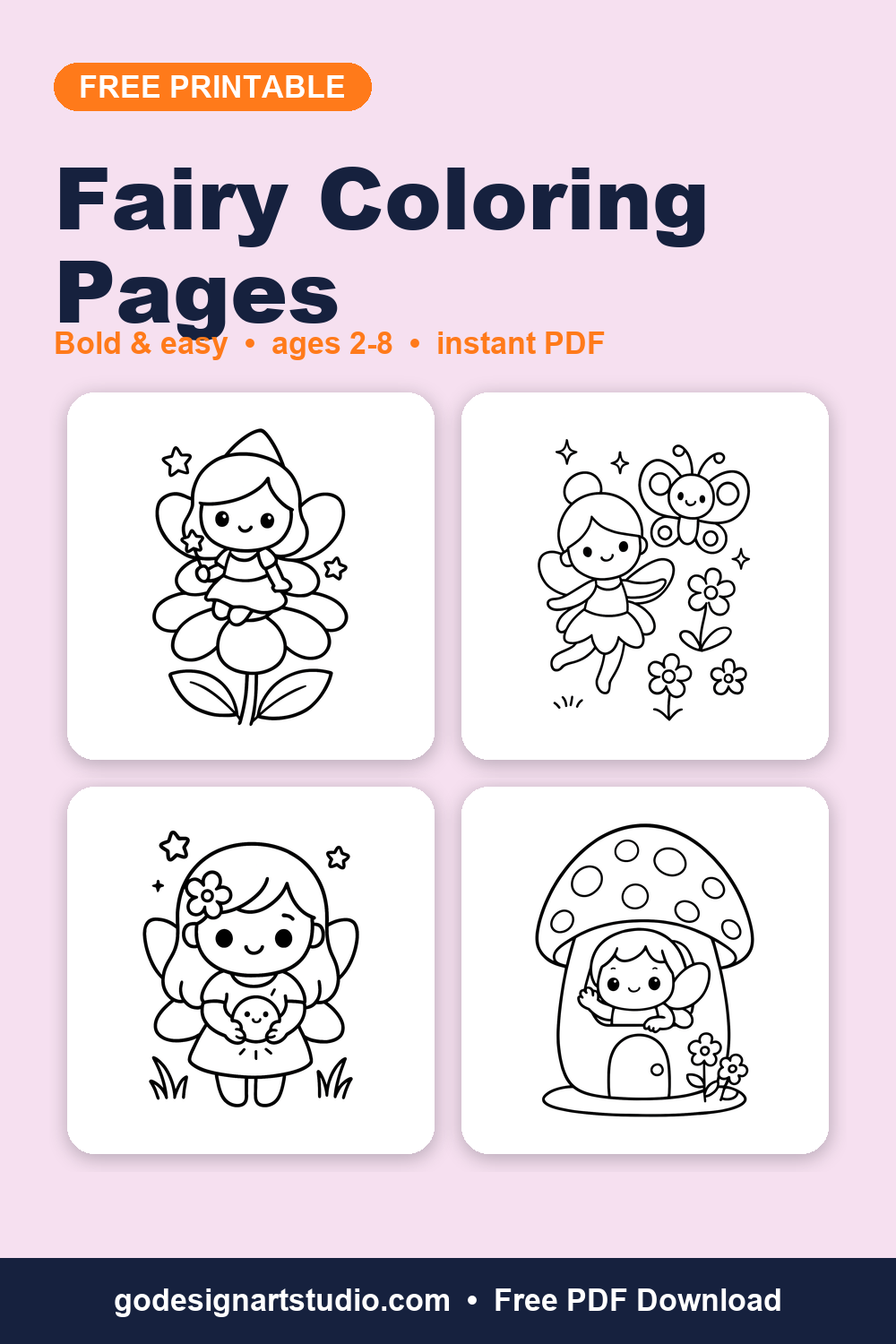 Free printable Fairy coloring pages for kids