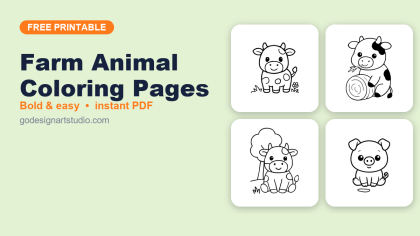 Farm Animal coloring pages – free printable collection for kids