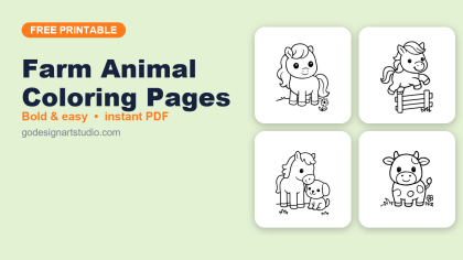 Farm Animal coloring pages – free printable collection for kids