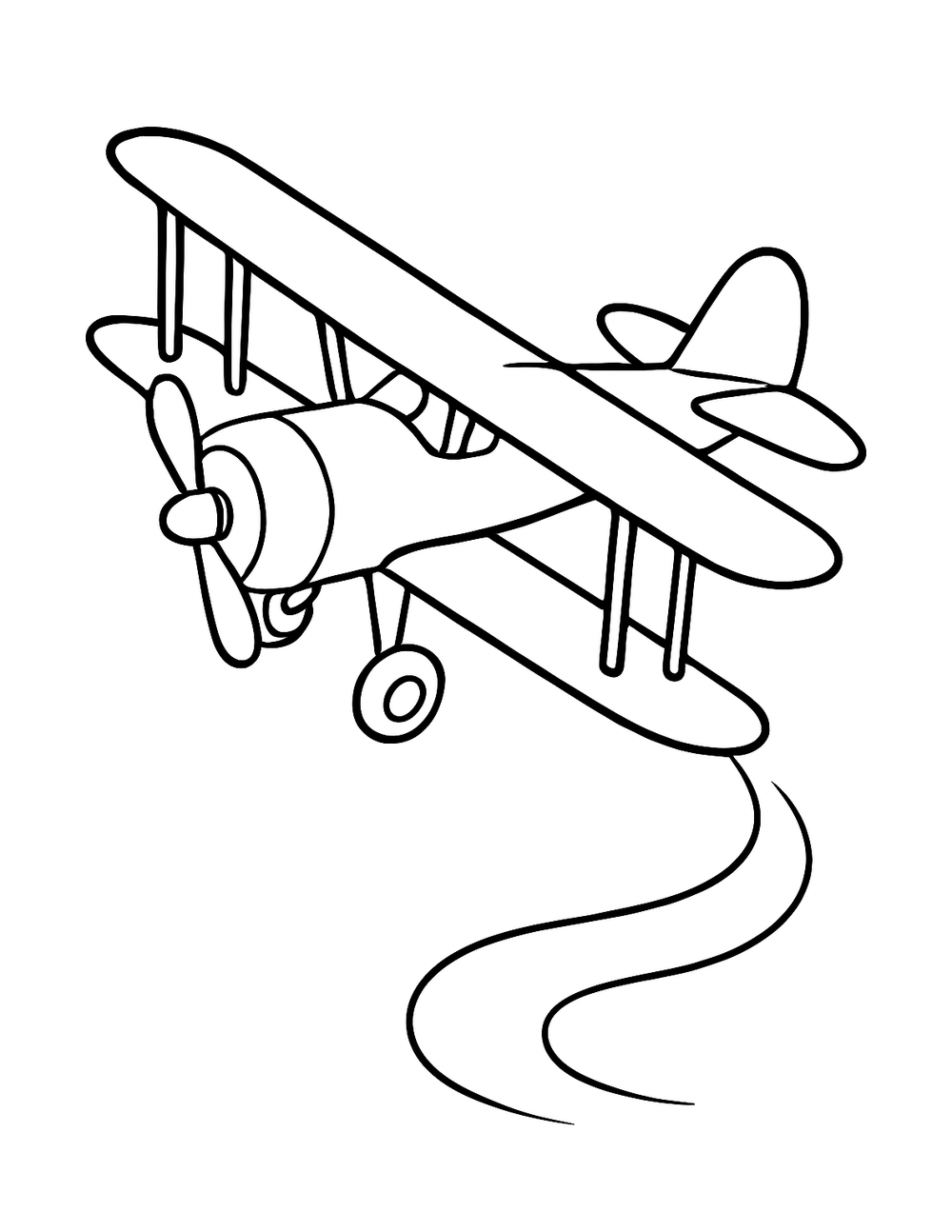 Free printable Airplane coloring page – biplane