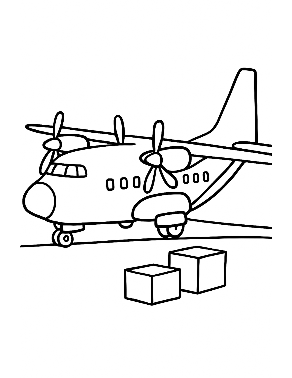 Free printable Airplane coloring page – cargo plane