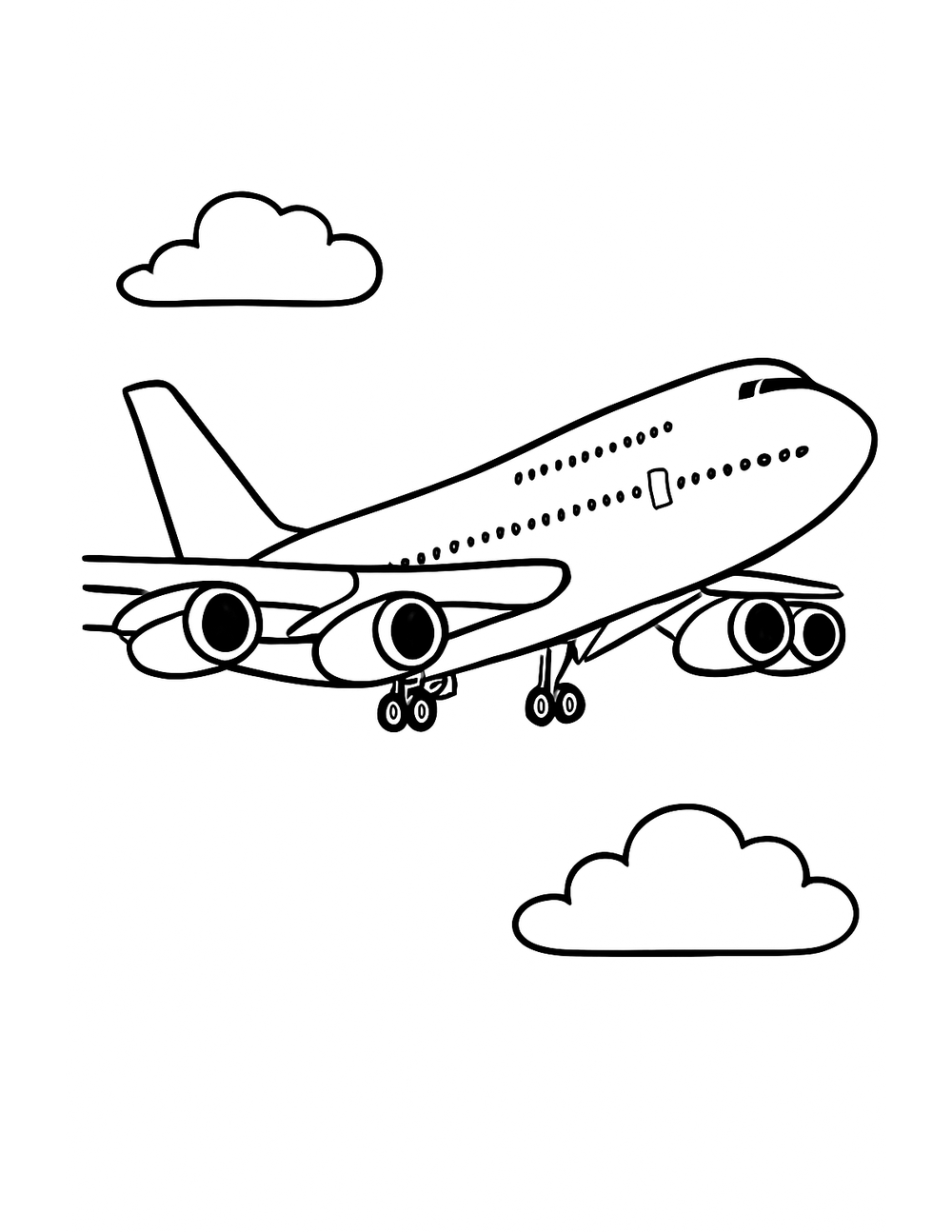 Free printable Airplane coloring page – jumbo jet