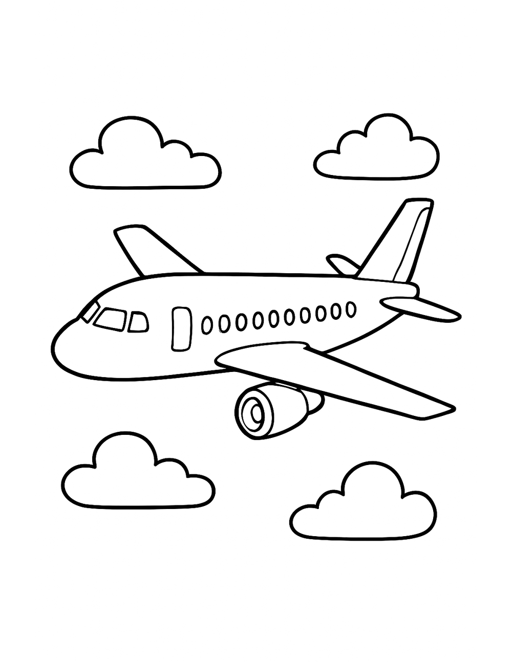Free printable Airplane coloring page – passenger jet