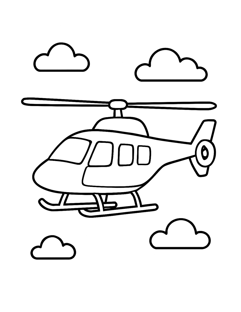 Free printable Airplane coloring page – rescue helicopter