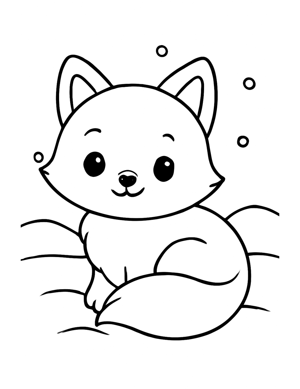 Free printable Arctic Animal coloring page – arctic fox