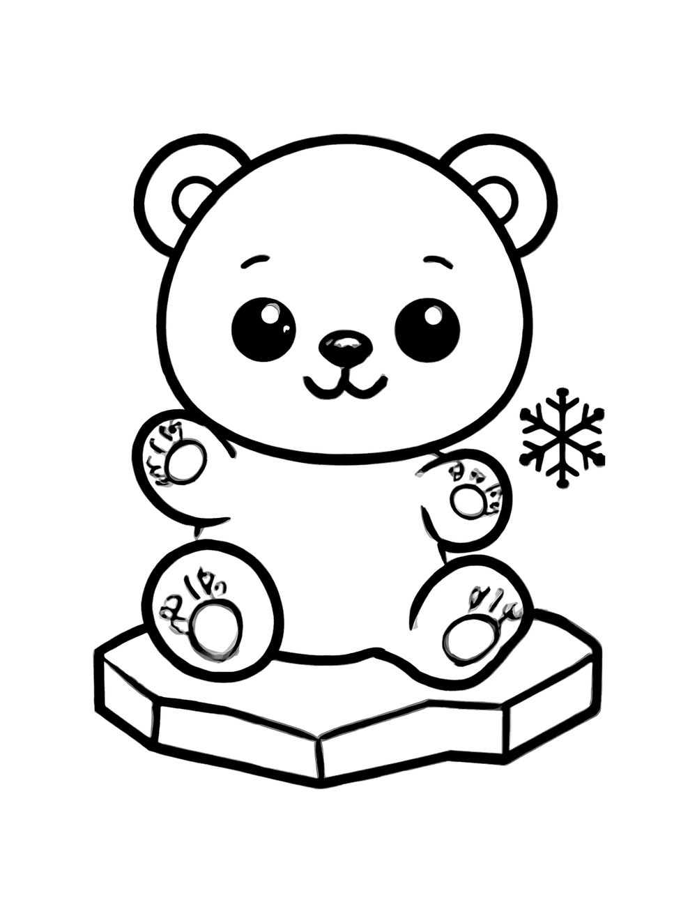 Free printable Arctic Animal coloring page – baby polar bear
