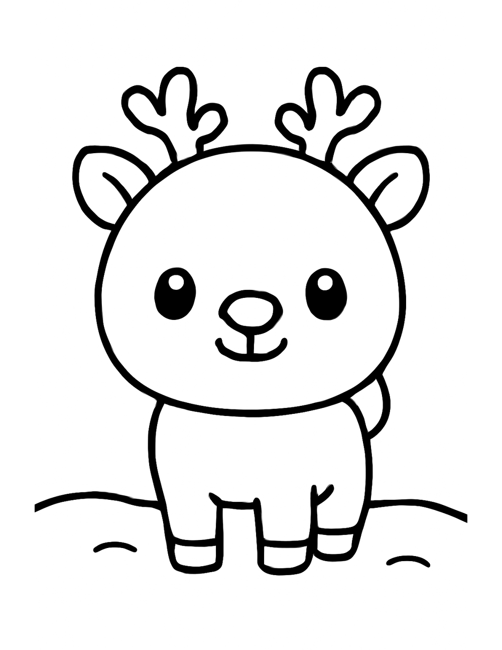 Free printable Arctic Animal coloring page – baby reindeer