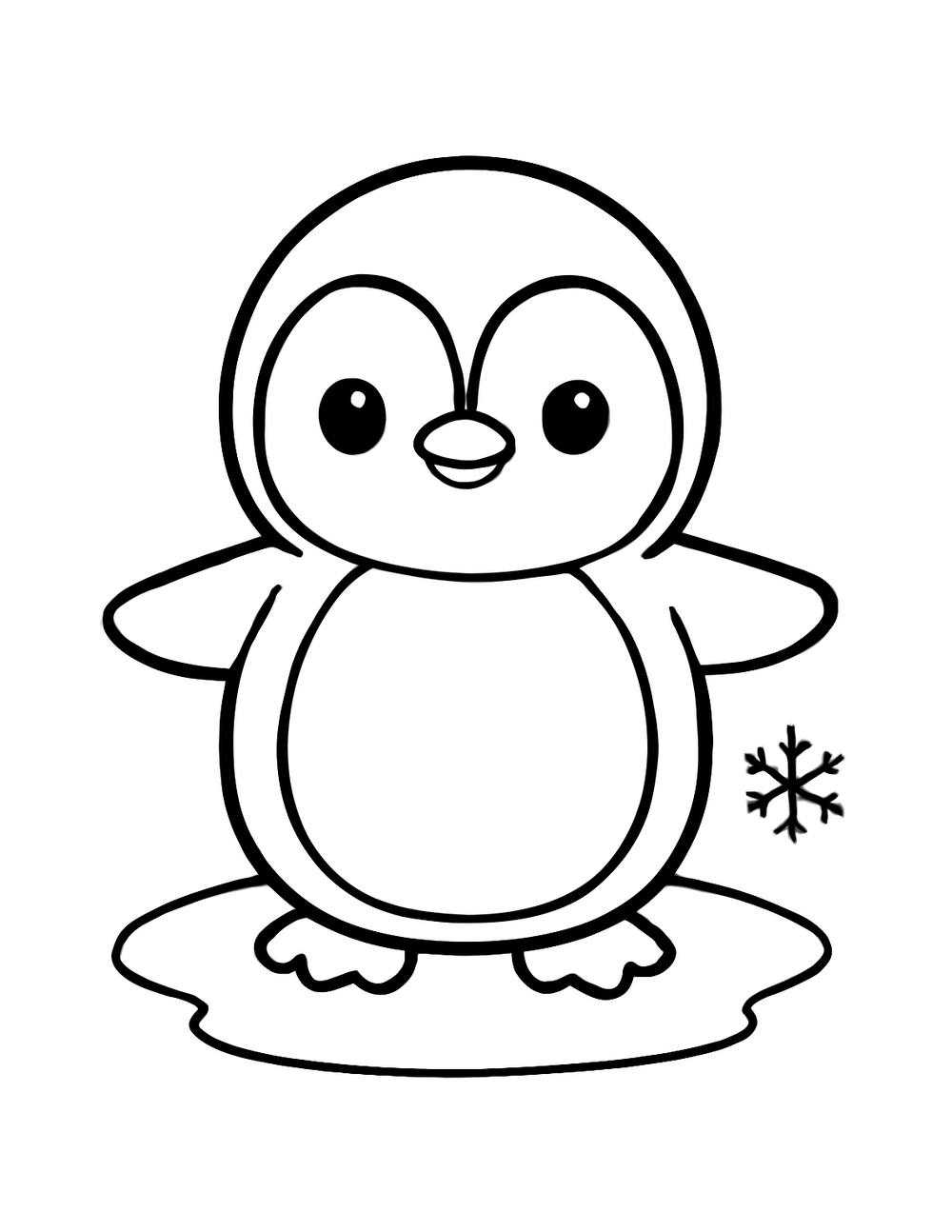 Free printable Arctic Animal coloring page – waddling penguin