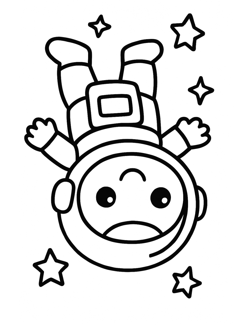 Free printable Astronaut coloring page – astronaut floating weightless