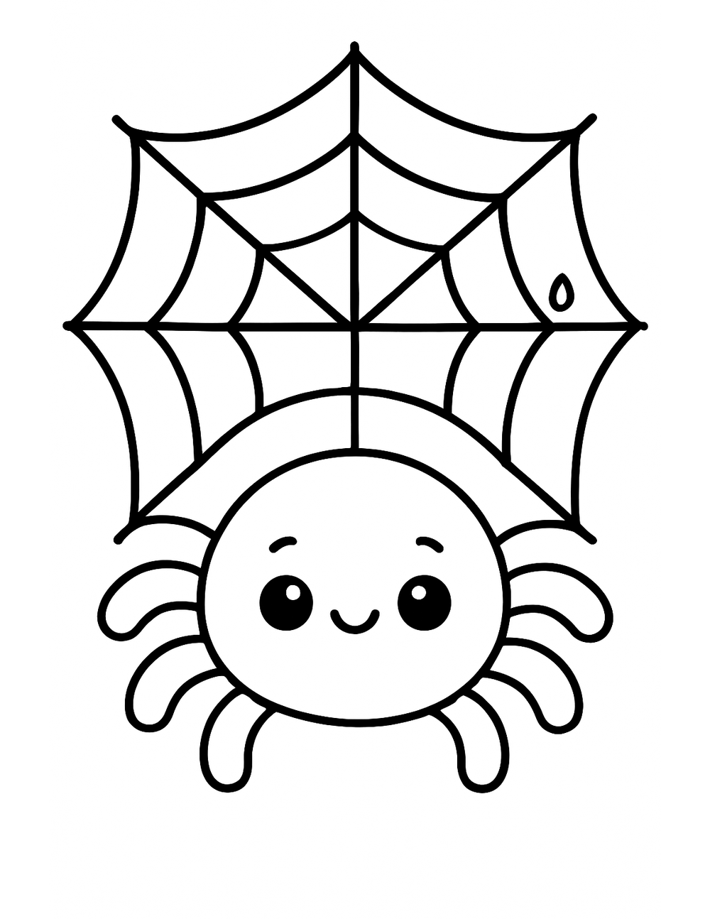 Free printable Bug coloring page – friendly spider on