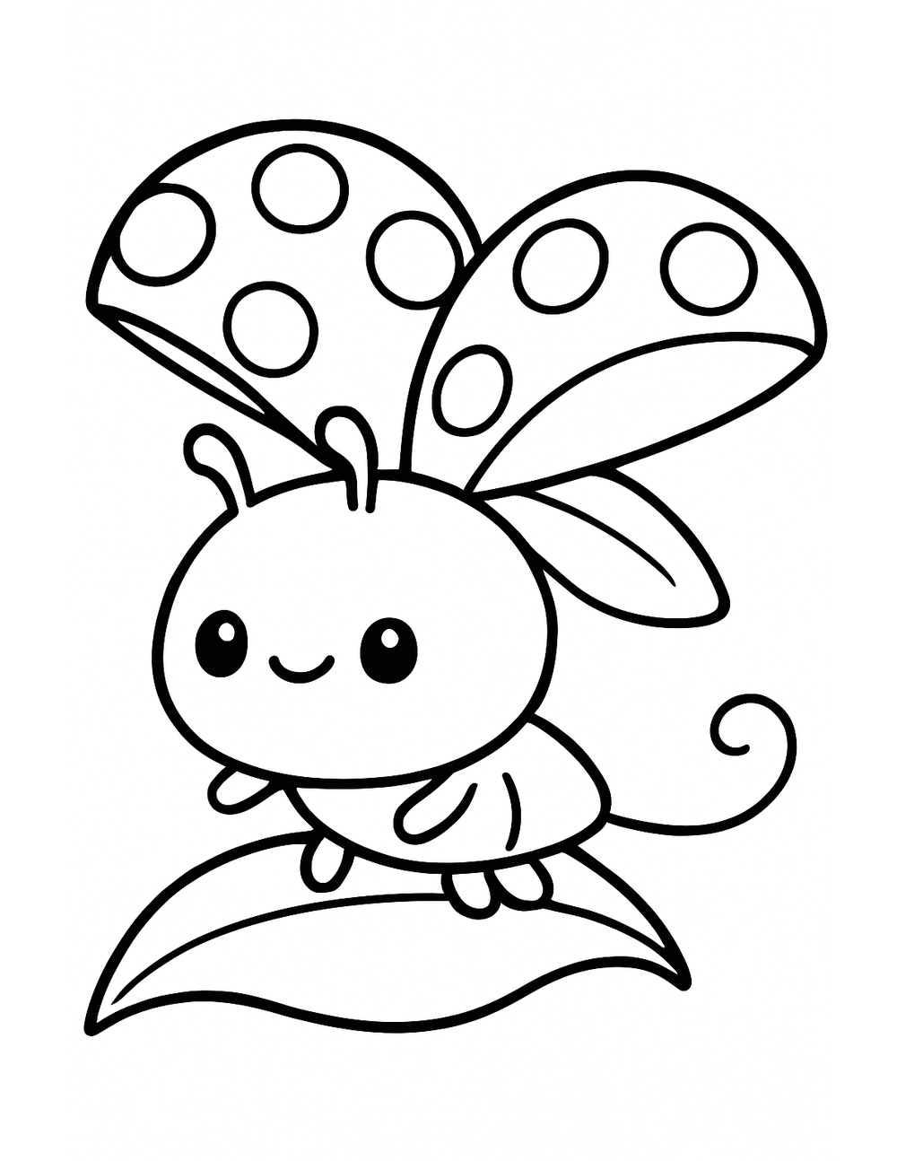 Free printable Bug coloring page – ladybug taking off