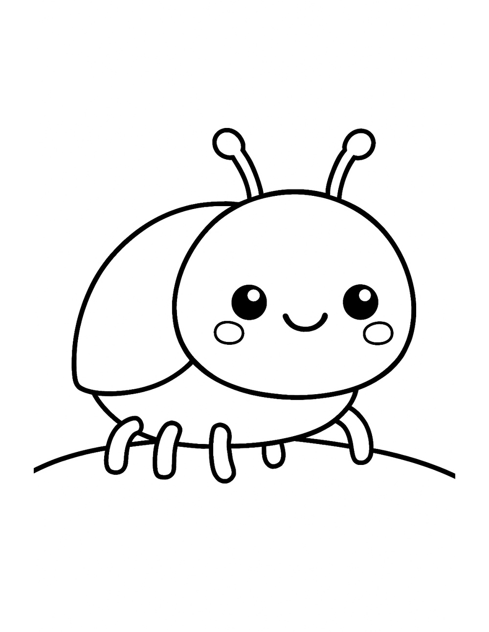 Free printable Bug coloring page – shiny beetle