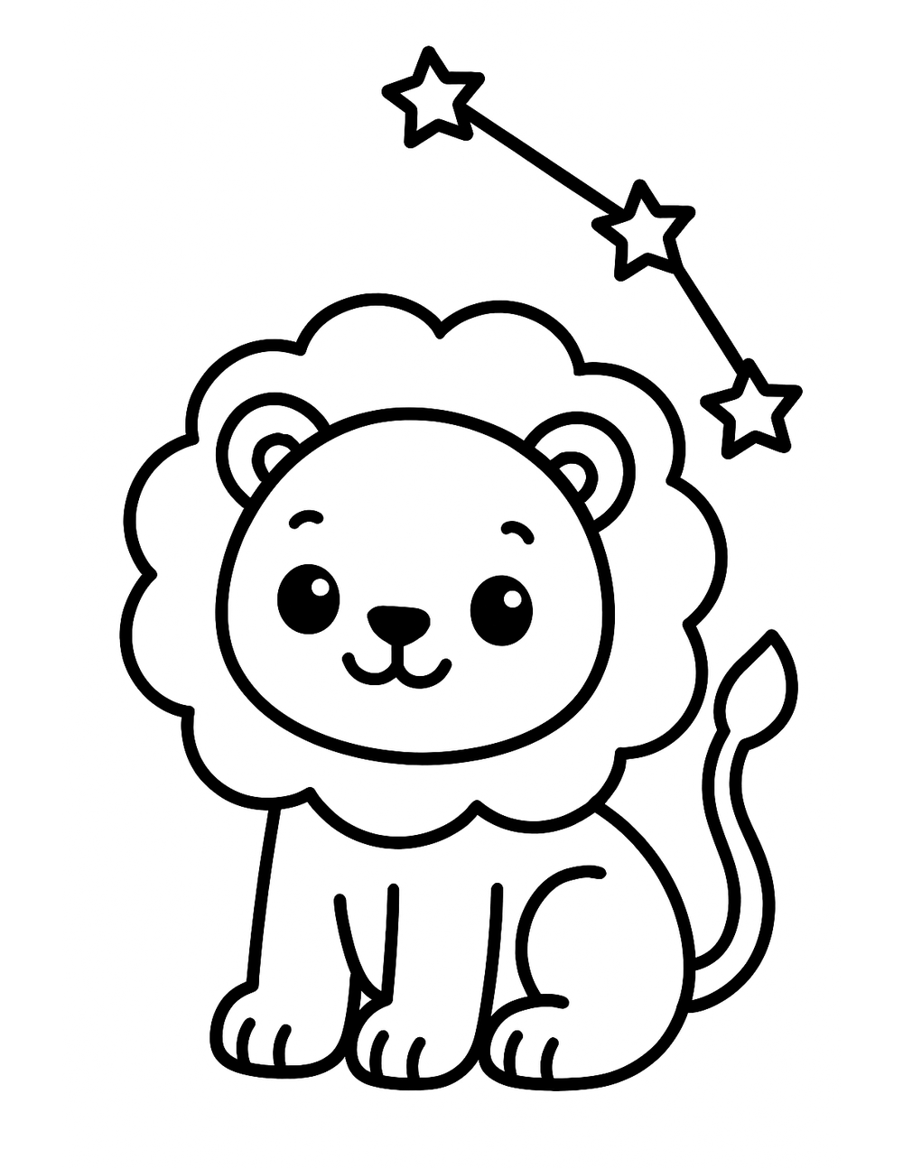 Free printable Constellation coloring page – leo the lion