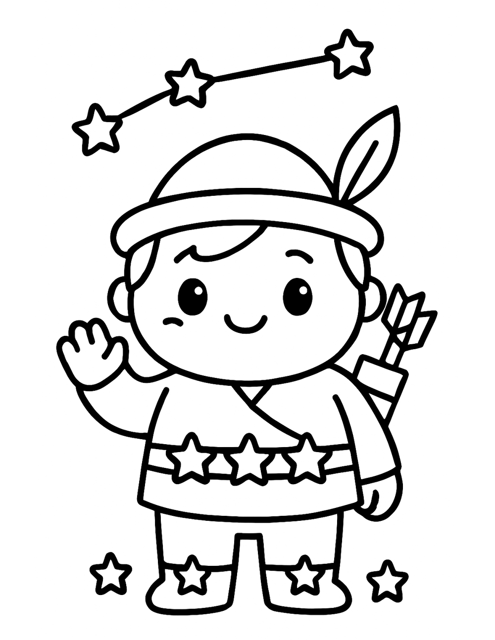 Free printable Constellation coloring page – orion friendly hunter