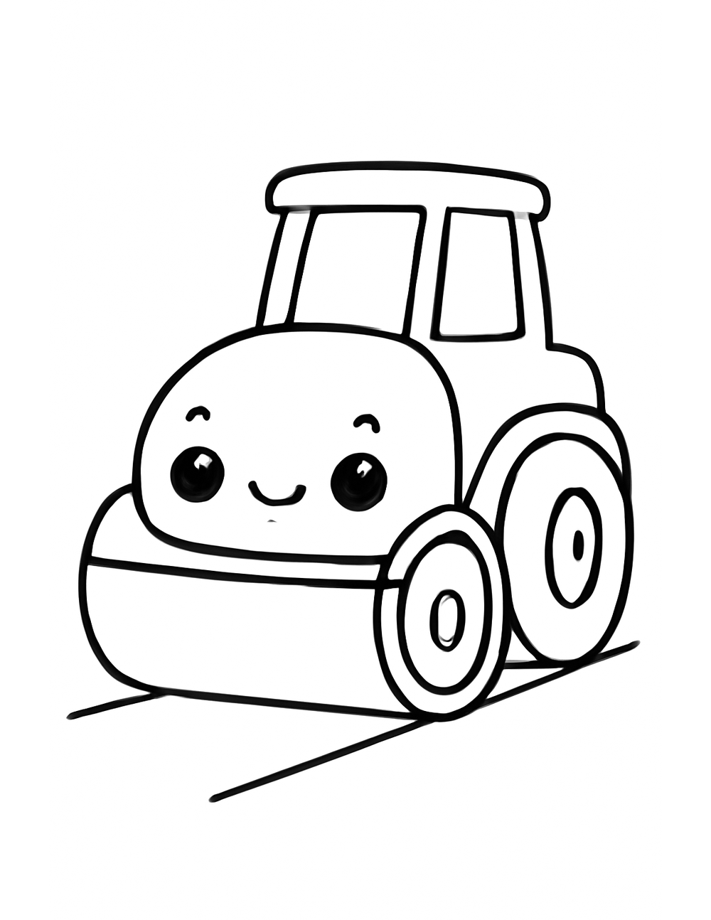 Free printable Construction Truck coloring page – road roller