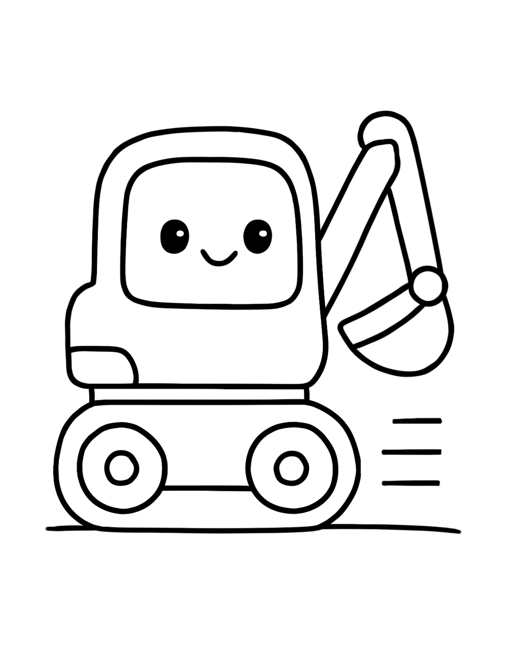 Free printable Construction Truck coloring page – speedy mini digger
