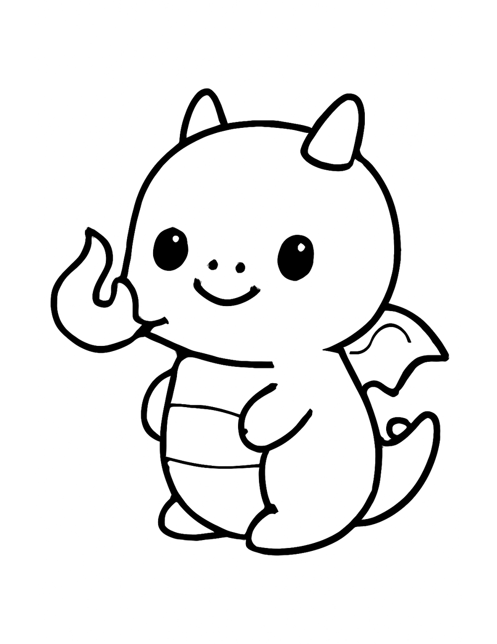 Free printable Dragon coloring page – friendly fire puff