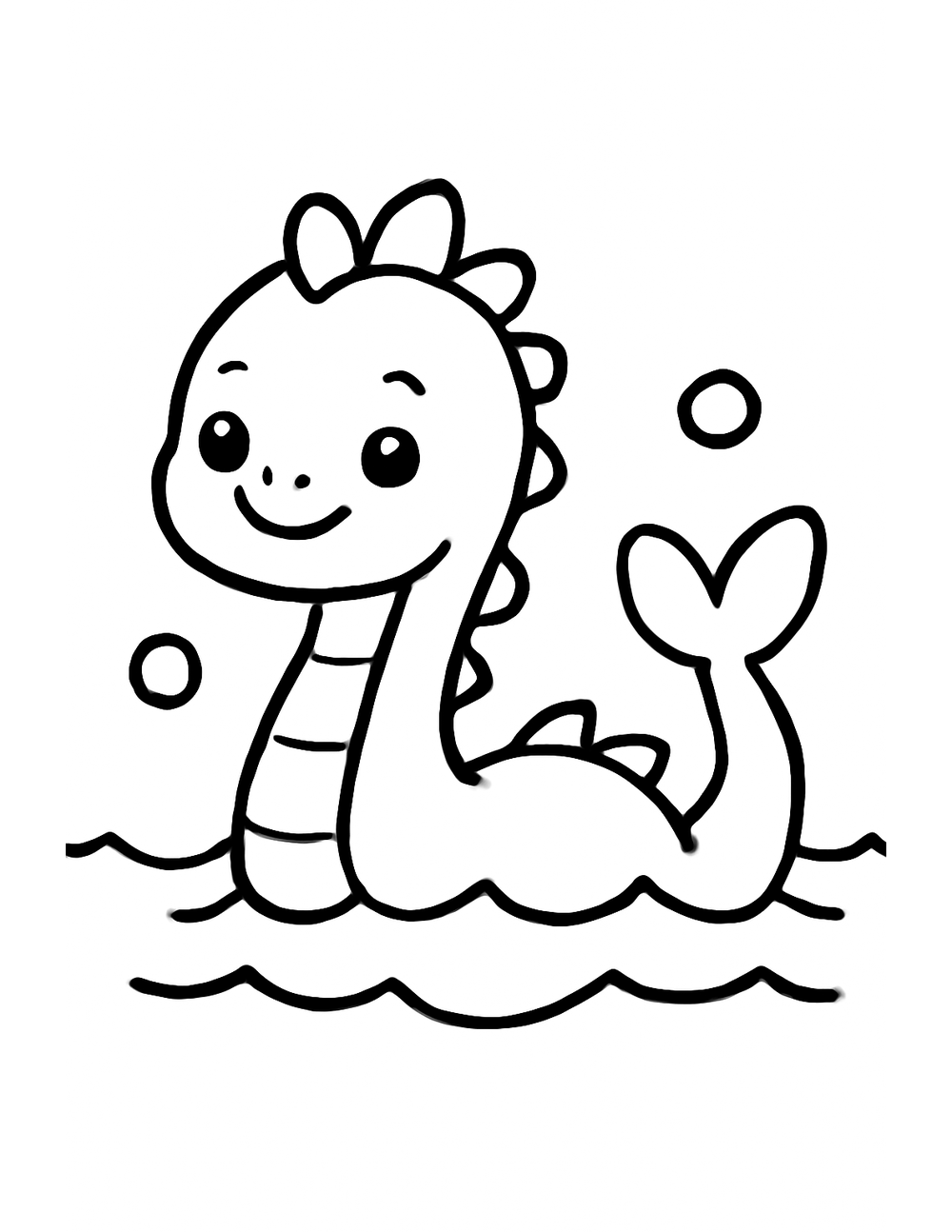 Free printable Dragon coloring page – water dragon splash