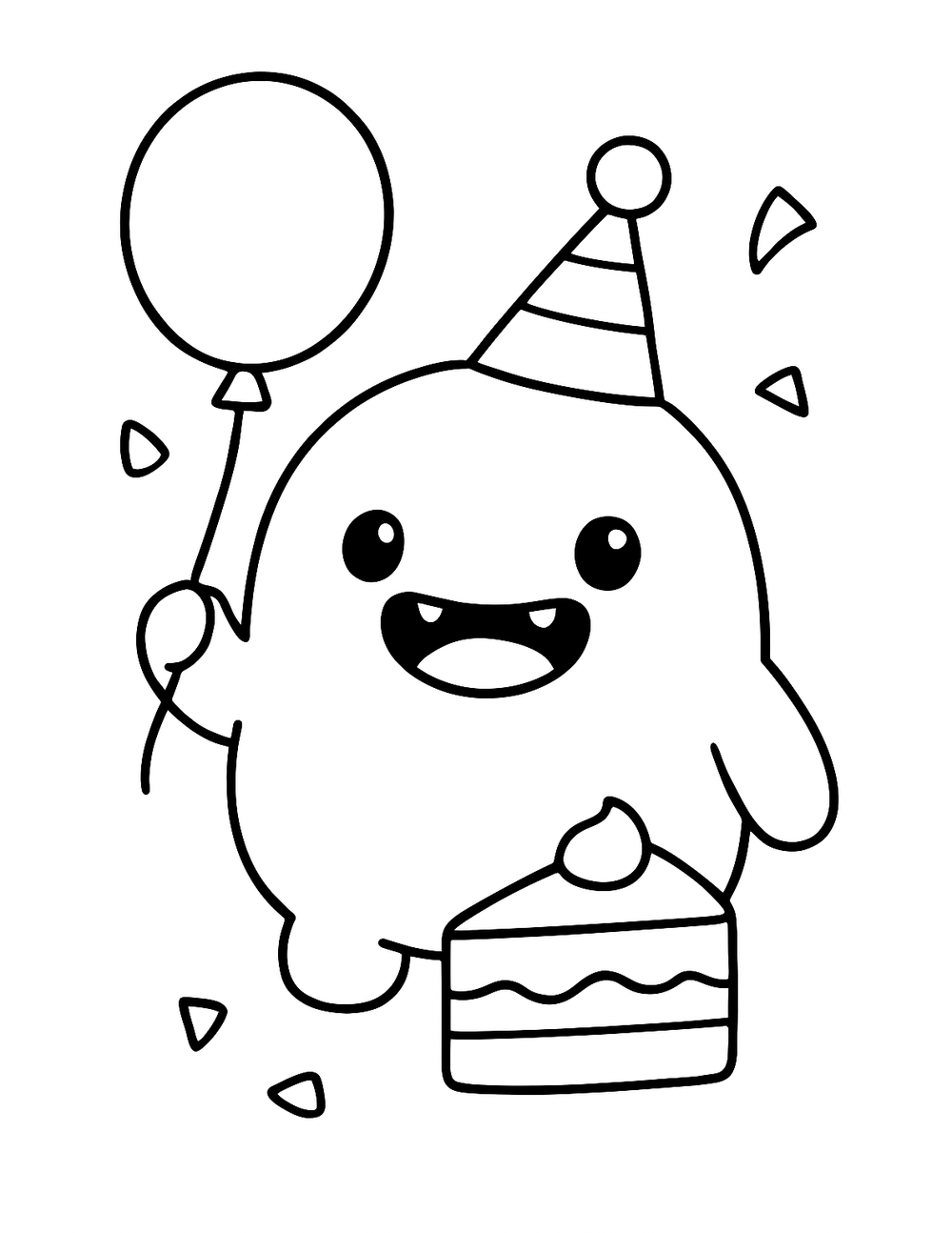 Free printable Easy Monster coloring page – monster birthday party