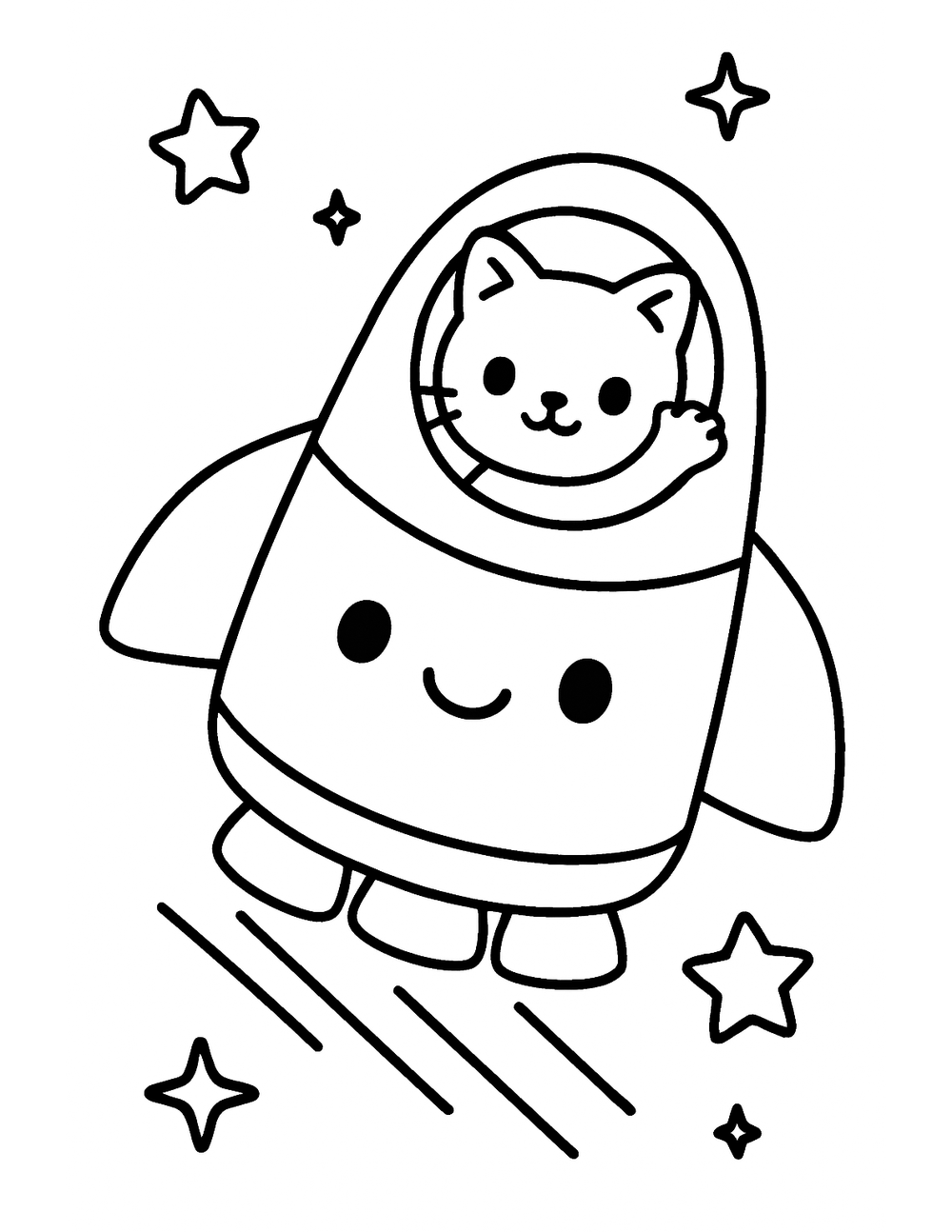 Free printable Easy Spaceship coloring page – sleek star cruiser