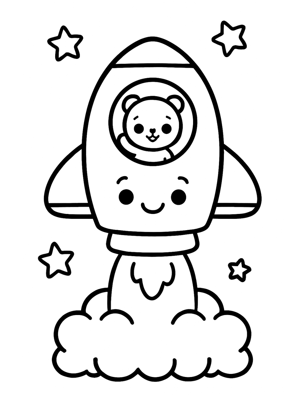 Free printable Easy Spaceship coloring page – space shuttle blast