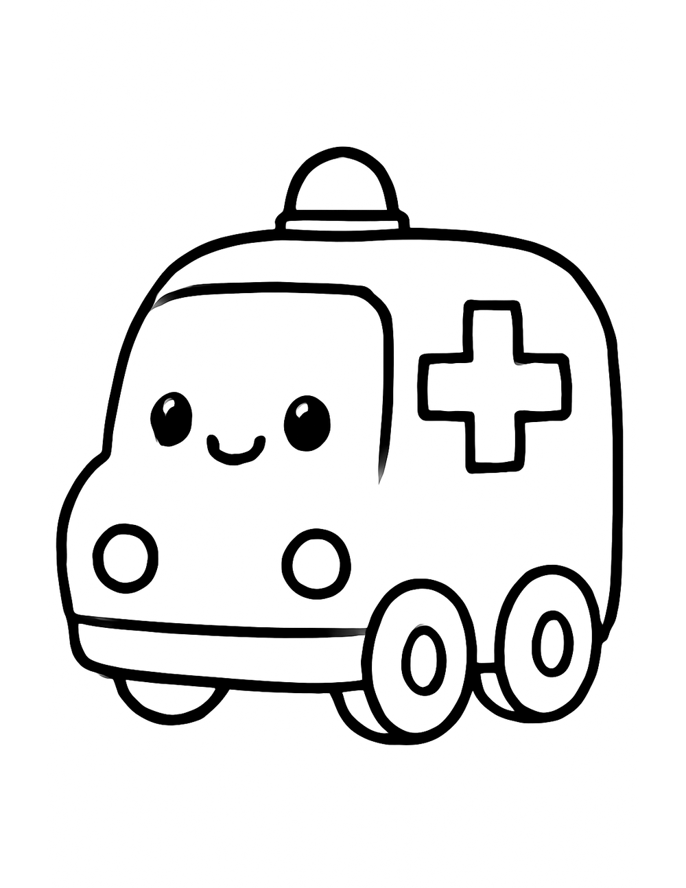 Free printable Emergency Vehicle coloring page – caring ambulance