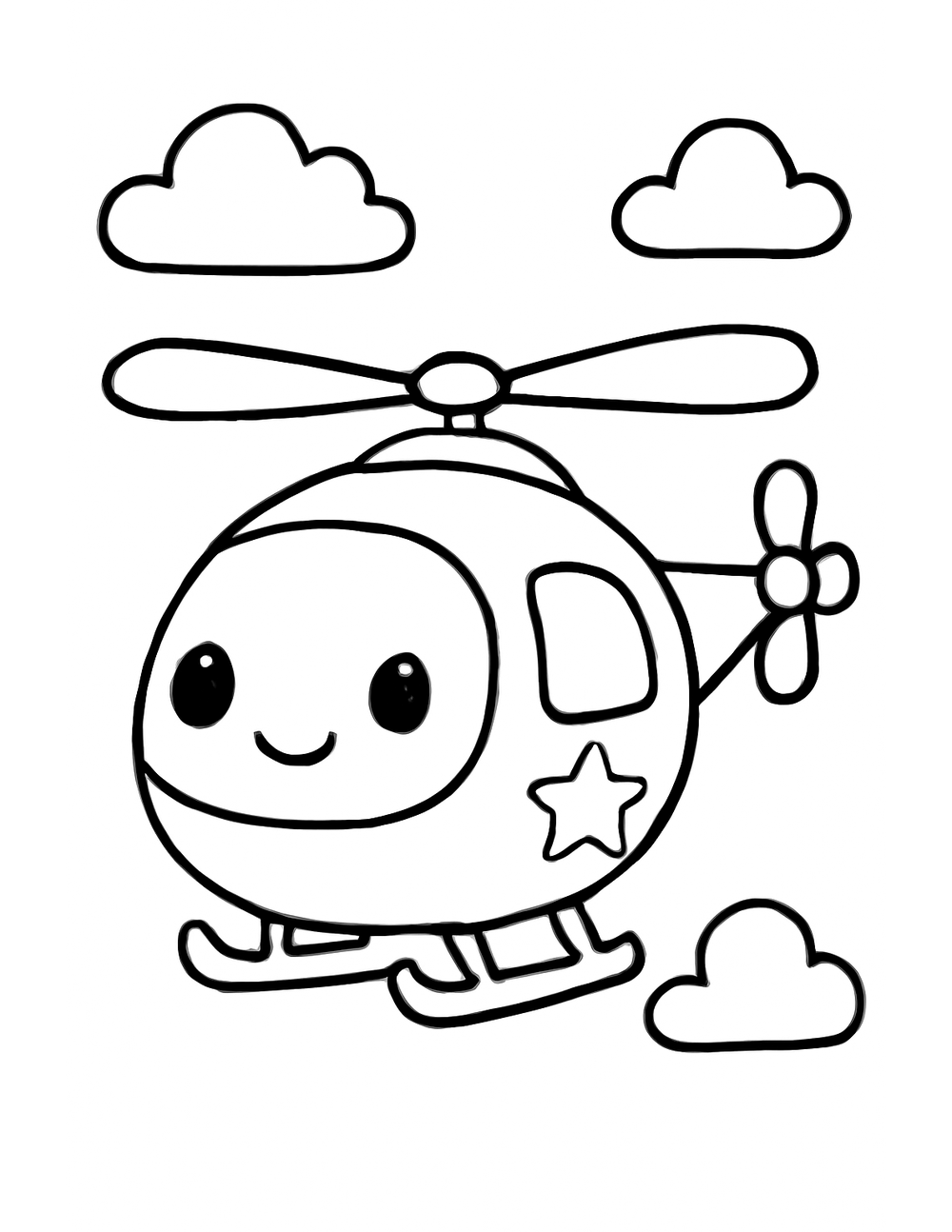 Free printable Emergency Vehicle coloring page – police helicopter