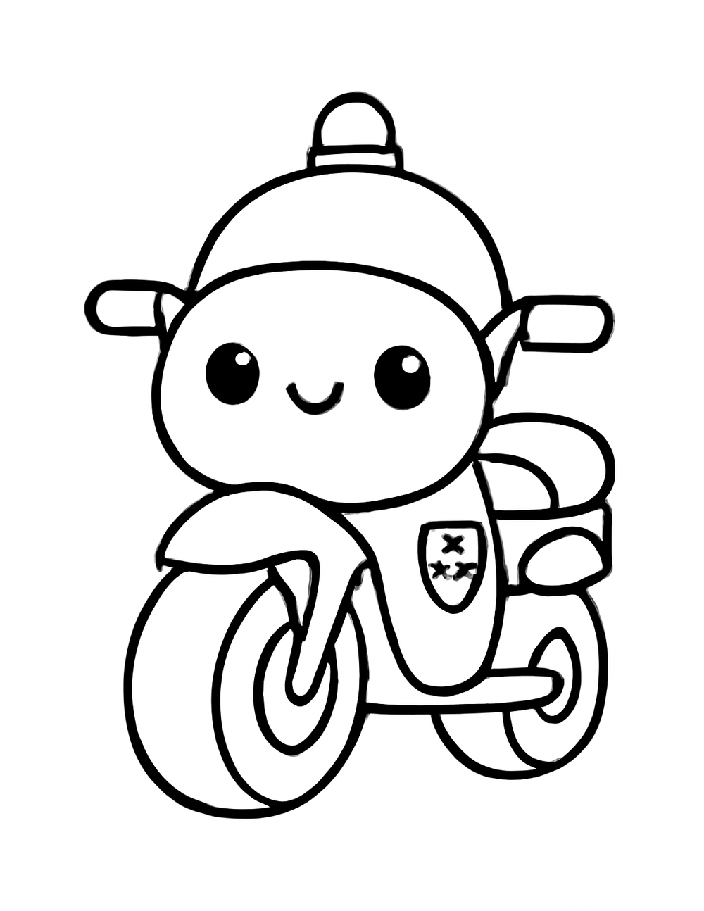 Free printable Emergency Vehicle coloring page – police motorcycle