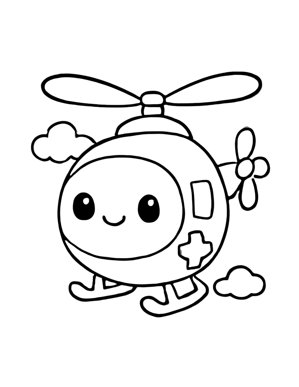 Free printable Emergency Vehicle coloring page – rescue helicopter