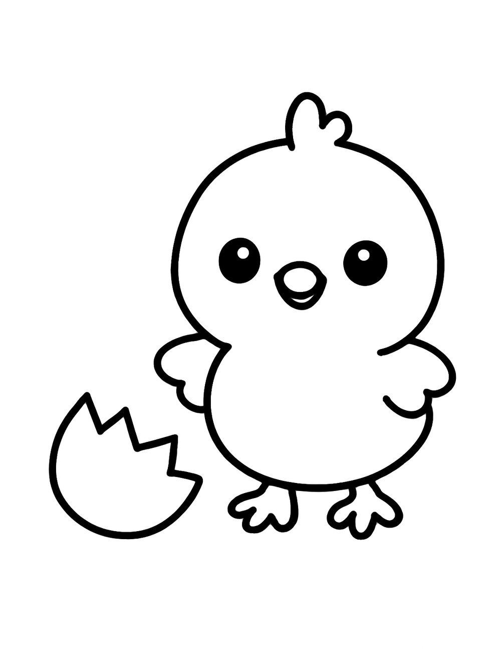 Free printable Farm Animal coloring page – baby chick