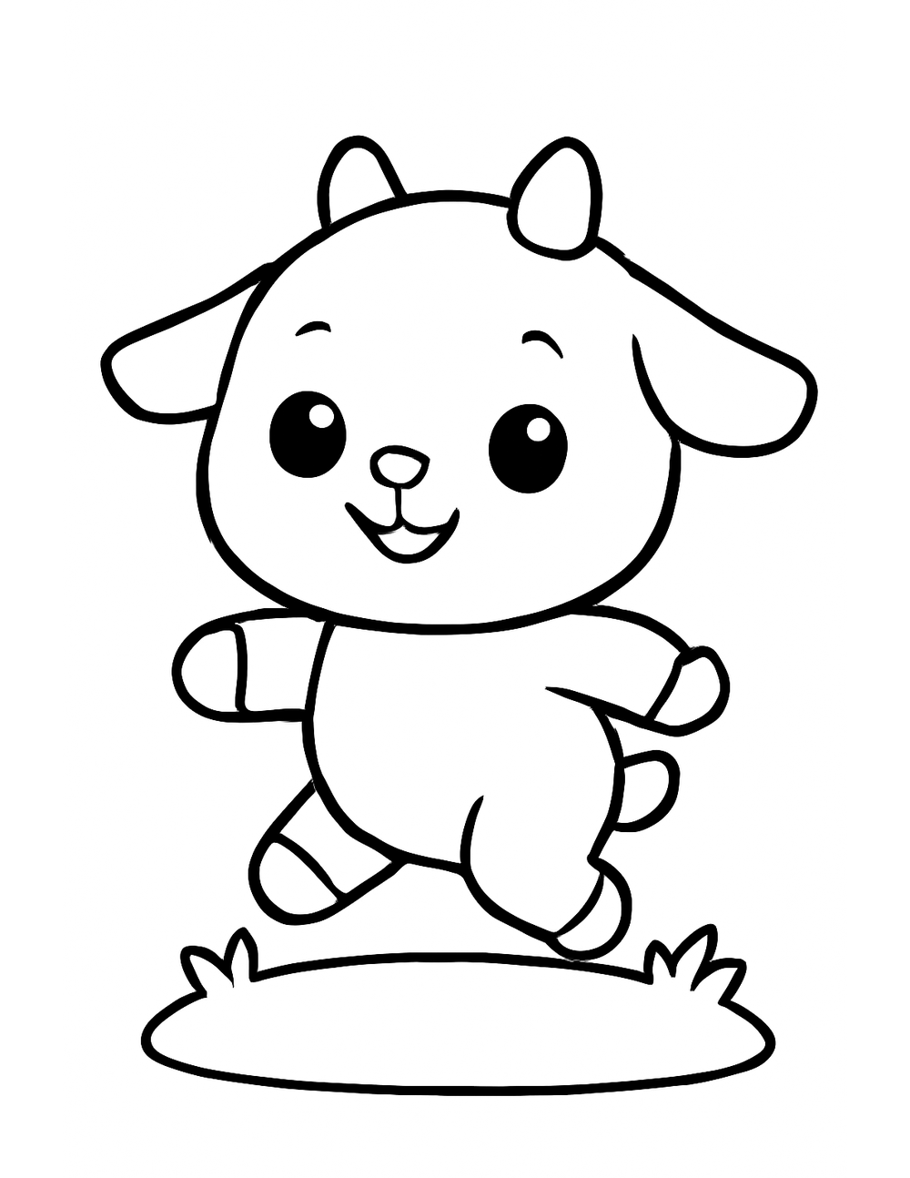 Free printable Farm Animal coloring page – baby goat