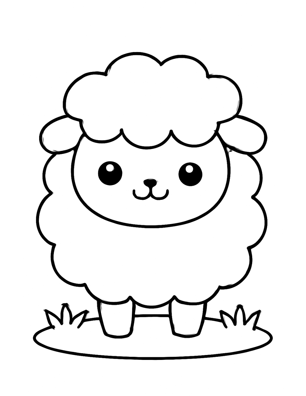 Free printable Farm Animal coloring page – fluffy sheep