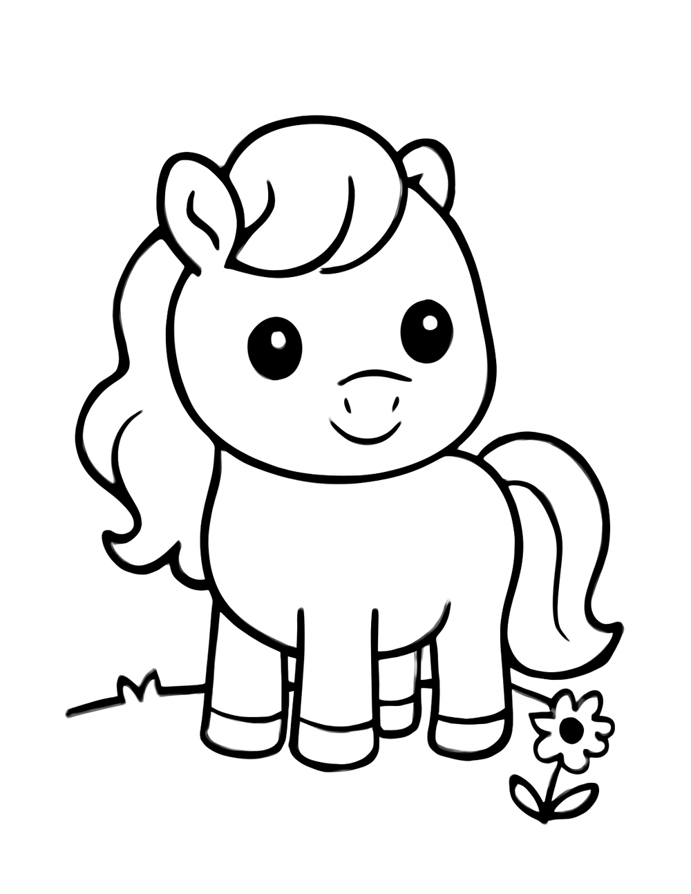 Free printable Farm Animal coloring page – friendly horse